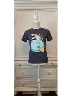 Cat & Jack Large (12/14) Navy T-Shirt with Shark Design
